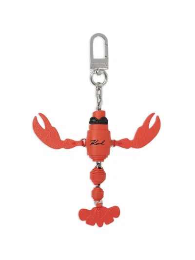 Karl Lagerfeld Lobster Keychain In Orange