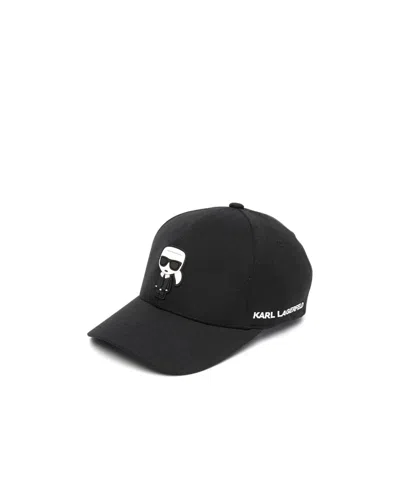 Karl Lagerfeld Logo-appliqu Cap In Black