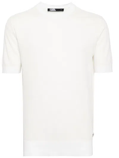 Karl Lagerfeld Logo-appliqué Knitted Top In White