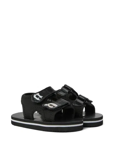 Karl Lagerfeld Babies' Logo-appliqué Sandals In Black