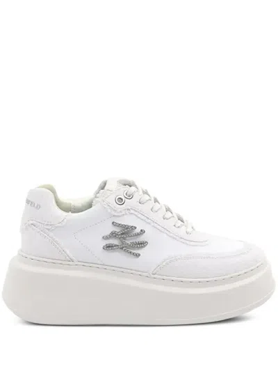 Karl Lagerfeld Logo-appliqué Sneakers In White