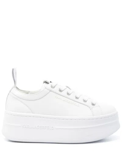 Karl Lagerfeld Logo-appliqué Sneakers In White