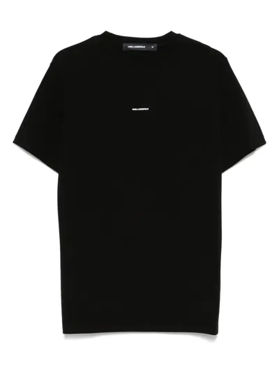 Karl Lagerfeld Logo-appliqué T-shirt In Black