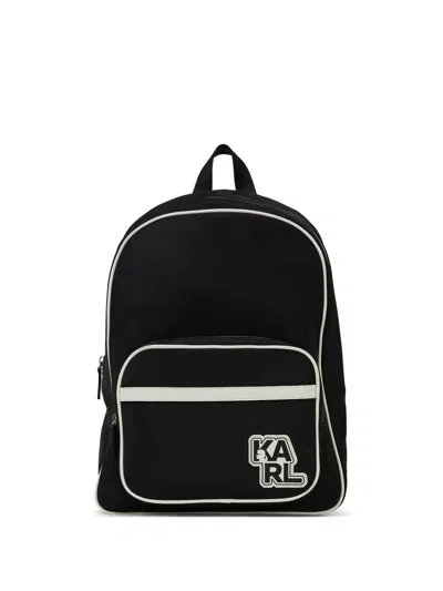 Karl Lagerfeld Logo Backpack In Black