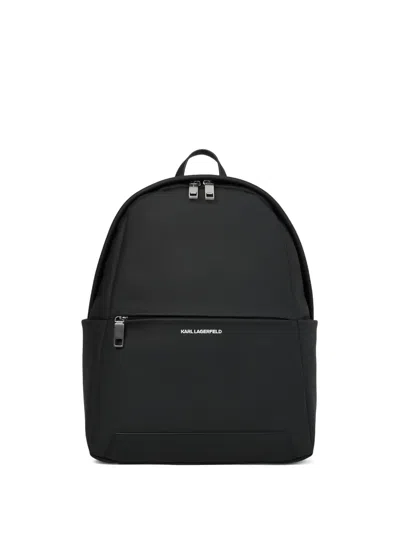 Karl Lagerfeld Logo Backpack In Black