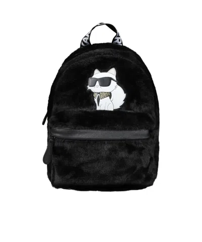 Karl Lagerfeld Kids' Rucksack Rhinestone Backpack In Black