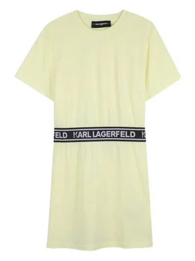 Karl Lagerfeld Kids' Logo-band Dress In Green
