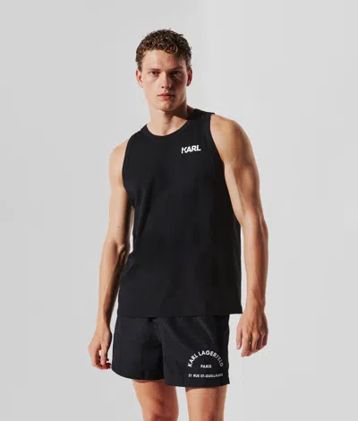 Karl Lagerfeld Logo Beach Tank Top In Black