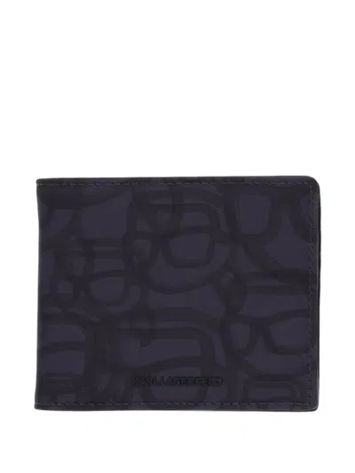 Karl Lagerfeld Logo Bi-fold Wallet In Purple