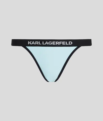 Karl Lagerfeld Logo Bikini Bottoms In Blue