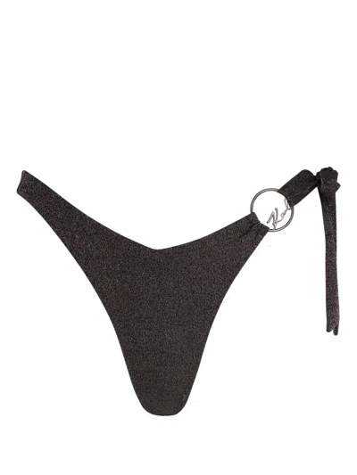 Karl Lagerfeld Logo Bikini Bottoms In Black
