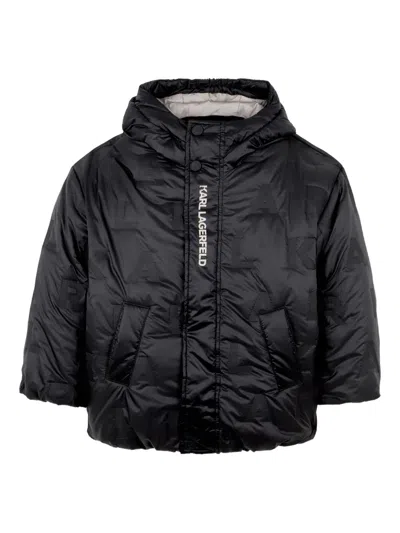 Karl Lagerfeld Logo-lettering Puffer Jacket In Black