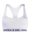 Karl Lagerfeld Logo Band Sports Bra In White