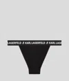 Karl Lagerfeld Logo-waistband Brazilian Briefs In Black