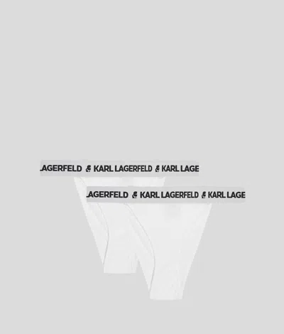Karl Lagerfeld Logo Brazilian Briefs – 2 Pack In White