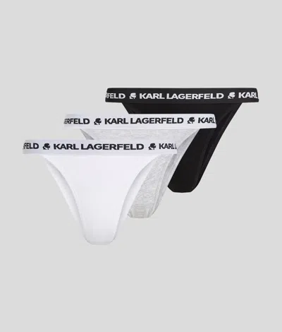 Karl Lagerfeld Logo Brazilian Briefs – 3 Pack In Multi