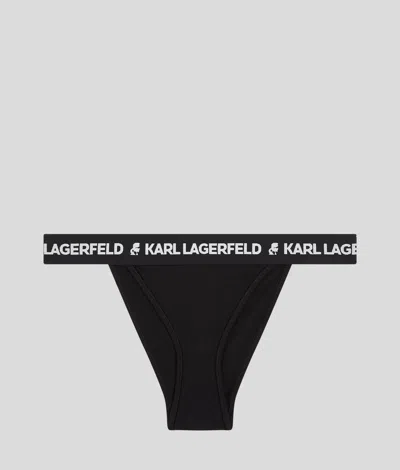 Karl Lagerfeld Logo Brazilian Briefs In Black