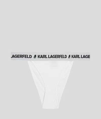Karl Lagerfeld Logo Brazilian Briefs In White