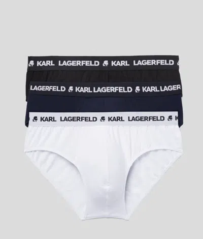 Karl Lagerfeld Logo Briefs 3-pack In Multi