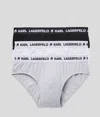 Karl Lagerfeld Logo Briefs 3-pack In Multi