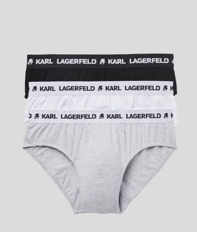 Karl Lagerfeld Logo Briefs 3-pack In Multi