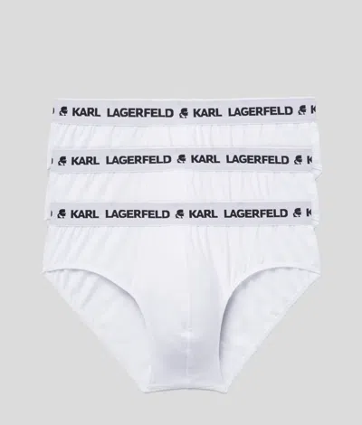 Karl Lagerfeld Logo Briefs 3-pack In White
