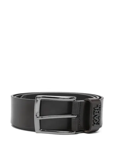 Karl Lagerfeld Logo Buckle Belt In Black