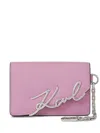 Karl Lagerfeld Logo Chain Wallet In Pink