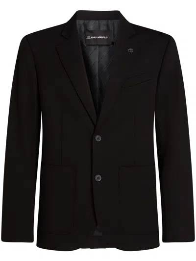 Karl Lagerfeld Logo-charm Blazer In Schwarz