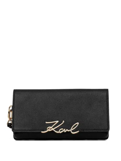 Karl Lagerfeld Logo-charm Purse In Black
