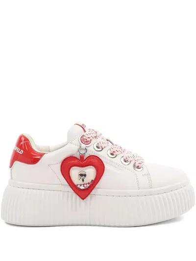 Karl Lagerfeld Logo-charm Sneakers In White