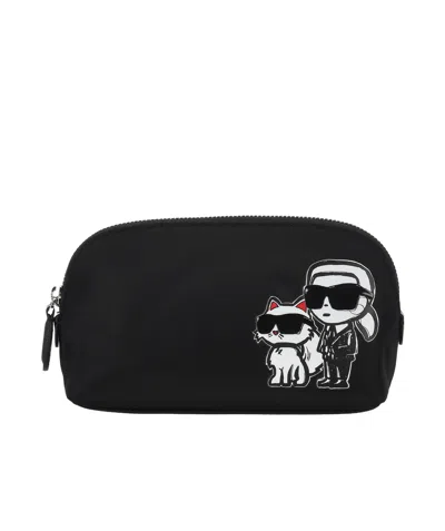 Karl Lagerfeld Logo Clutch In Black