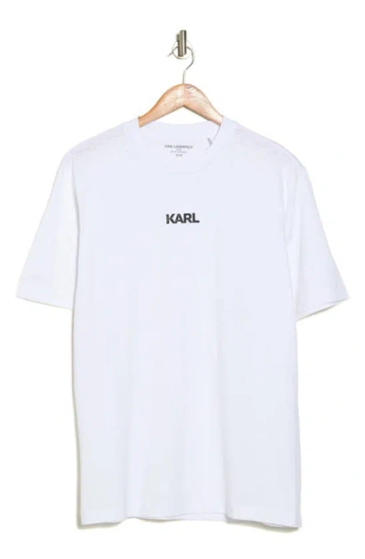 Karl Lagerfeld Logo Cotton Graphic T-shirt In White