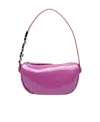 Karl Lagerfeld Logo-debossed Patent Shoulder Bag In Pink