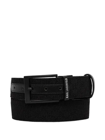Karl Lagerfeld Logo-detail Belt In Black