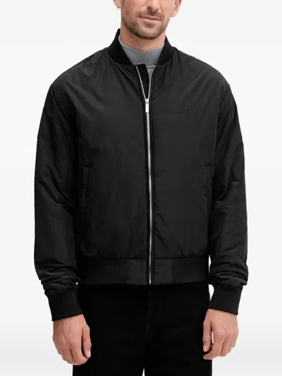 Karl Lagerfeld Logo-detail Bomber Jacket In Black