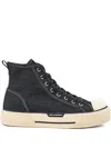 Karl Lagerfeld Logo-detail Denim Sneakers In Black