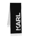 Karl Lagerfeld Logo-detail Fringe Scarf In Brown