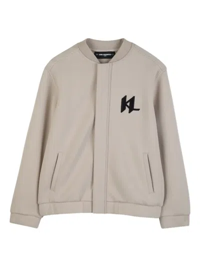 Karl Lagerfeld Kids' Logo-detail Jacket In Neutral