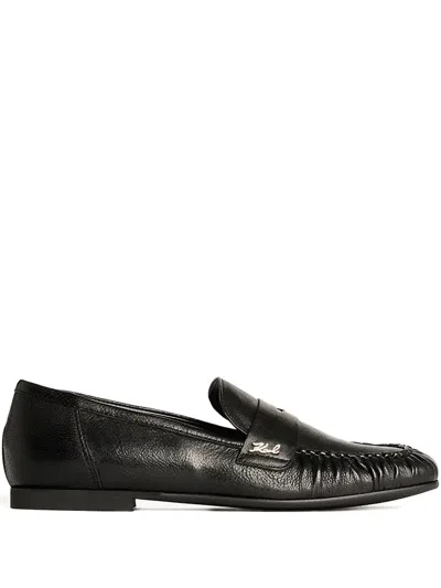 Karl Lagerfeld Logo Detail Loafers In Black