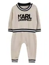 Karl Lagerfeld Logo-detail Long-sleeve Romper In Neutral