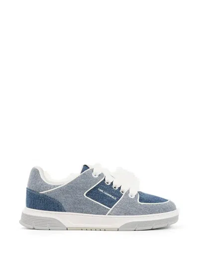 Karl Lagerfeld Logo-detail Panelled Sneakers In Blue