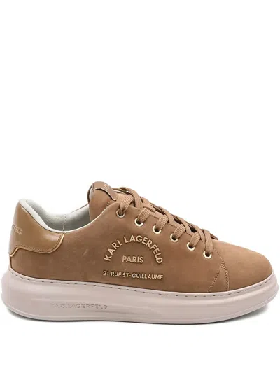 Karl Lagerfeld Logo-detail Platform Sneakers In Brown