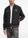 Karl Lagerfeld Logo-detail Ribbed-trim Bomber Jacket In Black