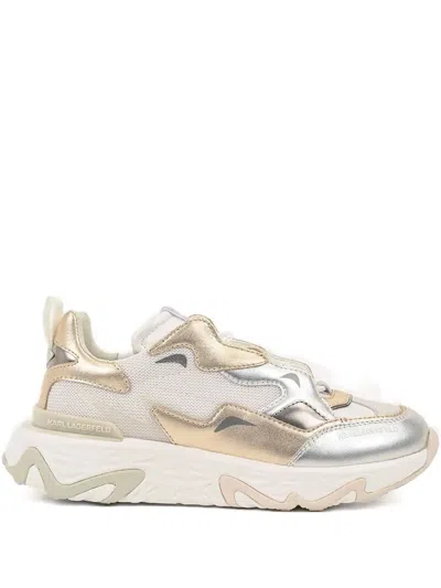 Karl Lagerfeld Logo-detail Sneakers In Gold