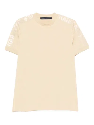 Karl Lagerfeld Logo-detail T-shirt In Gold