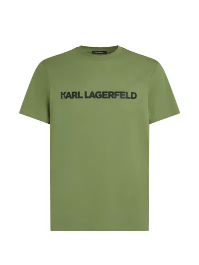 Karl Lagerfeld Logo-detail T-shirt In Green