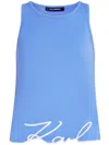 Karl Lagerfeld Logo-detail Top In Blue