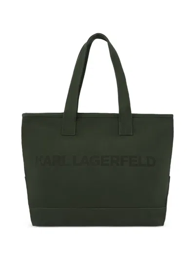 Karl Lagerfeld Logo-detail Tote Bag In Green