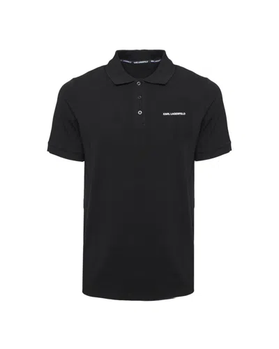 Karl Lagerfeld Men's Stretch Pima Cotton Polo Shirt In Black